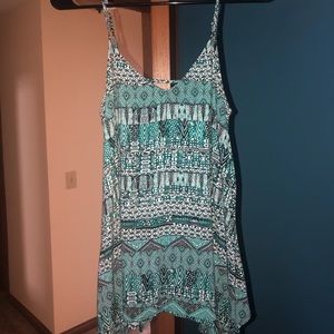 Missimo teal and white tank top